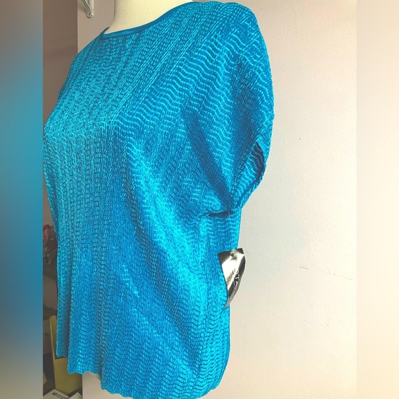 Notations Women’s Top/Blouse, L, Turquoise, Batwing Sleeve, Dressy/Casual, NWT - Picture 3 of 6